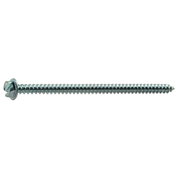 Midwest Fastener Sheet Metal Screw, #8 x 3 in, Zinc Plated Steel Flange Hex Head Slotted Drive, 100 PK 02932 - main